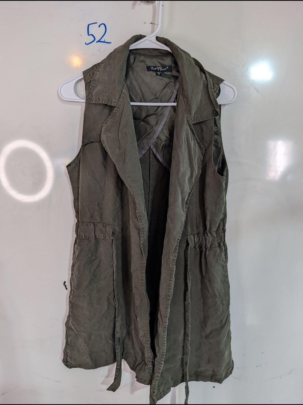 Velvet Heart Olive Utility Sleeveless Trench Vest